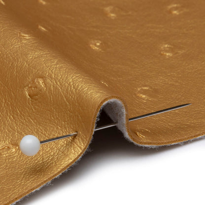 Kidepo Metallic Gold Faux Ostrich Leather Vinyl Full