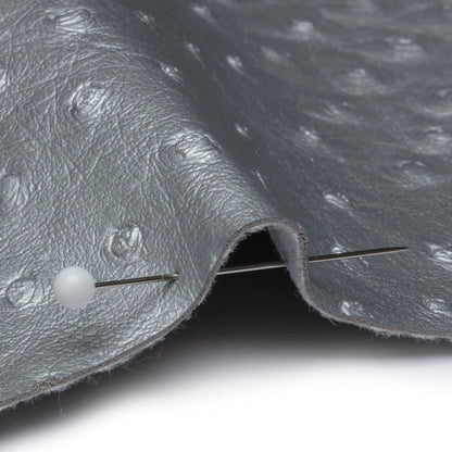 Kidepo Metallic Silver Faux Ostrich Leather Vinyl - Full
