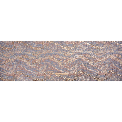 Metallic Gold, Mauve and Light Blue Abstract Waves Luxury Brocade Drape