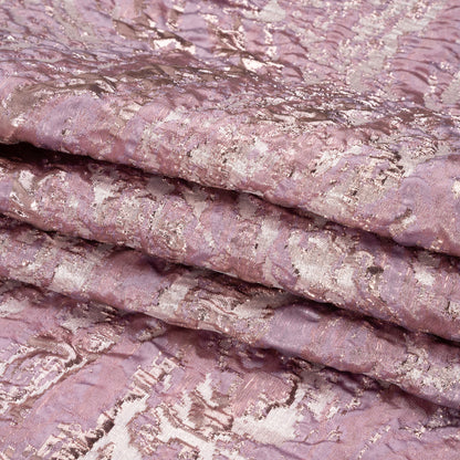 Metallic Rose Gold and Pink Abstract Waves Luxury Brocade - Full