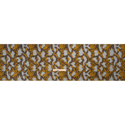 Metallic Gold, Brown and Black Snakeskin Sprawl Burnout Luxury Brocade Drape