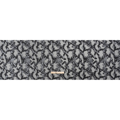 Metallic Gray and Black Snakeskin Sprawl Burnout Luxury Brocade - Drape