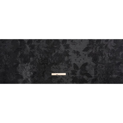 Metallic Black Painted Flowers Luxury Brocade - Drape