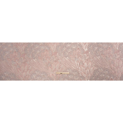 Metallic Silver, Pink and Cream Gleaming Garden Luxury Brocade - Drape