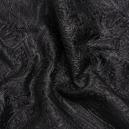 Metallic Black Gleaming Garden Luxury Brocade