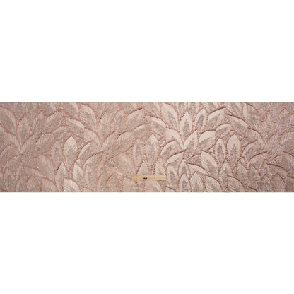Metallic Baby Pink, Silver and Cream Decorated Feathers Luxury Brocade - Drape