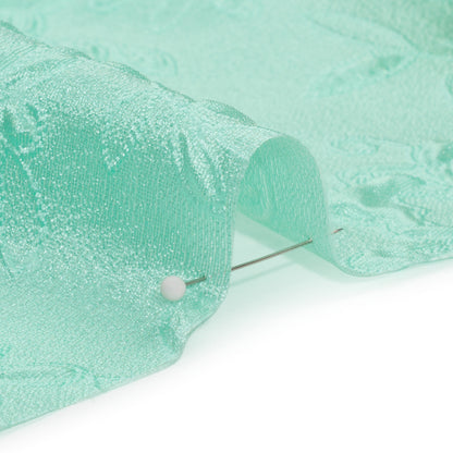 Luminous Seafoam Garden Party Lightweight Luxury Brocade Folded