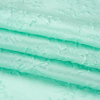 Luminous Seafoam Garden Party Lightweight Luxury Brocade Full