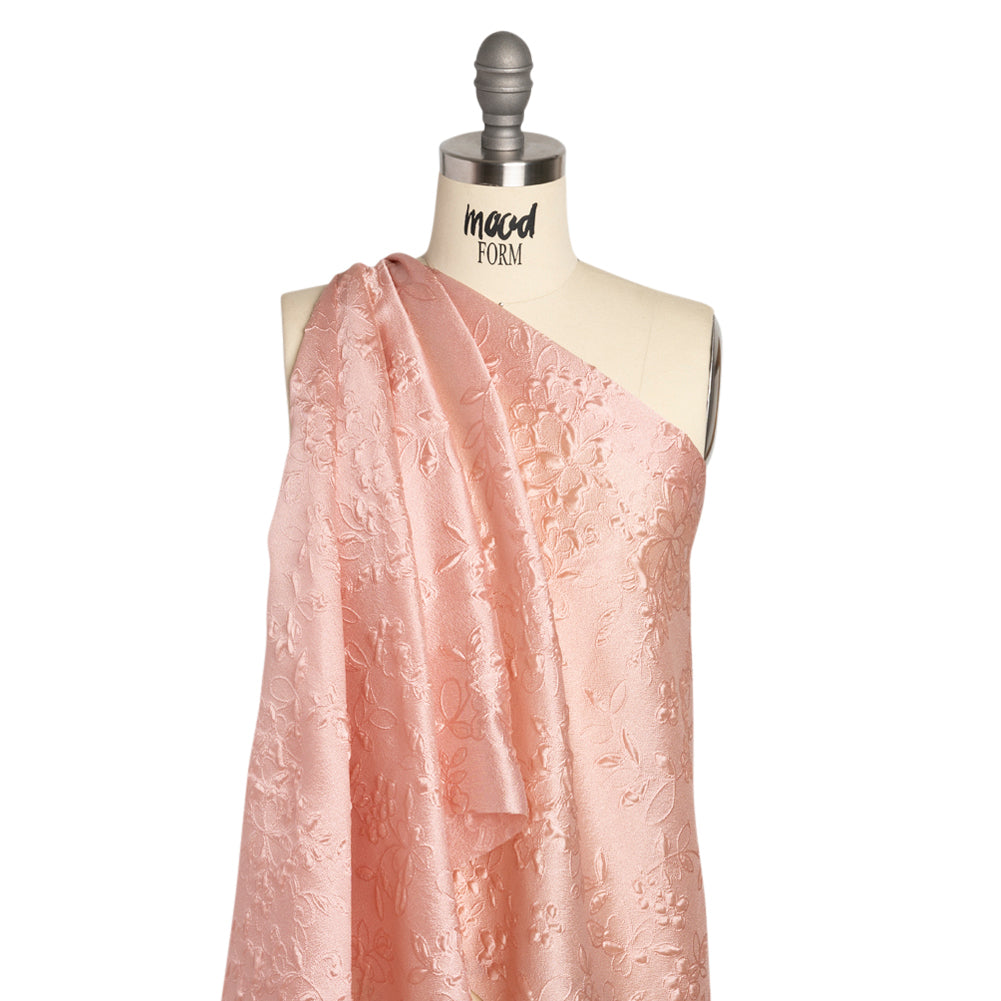 Luminous Dusty Rose Garden Party Lightweight Luxury Brocade - Detail