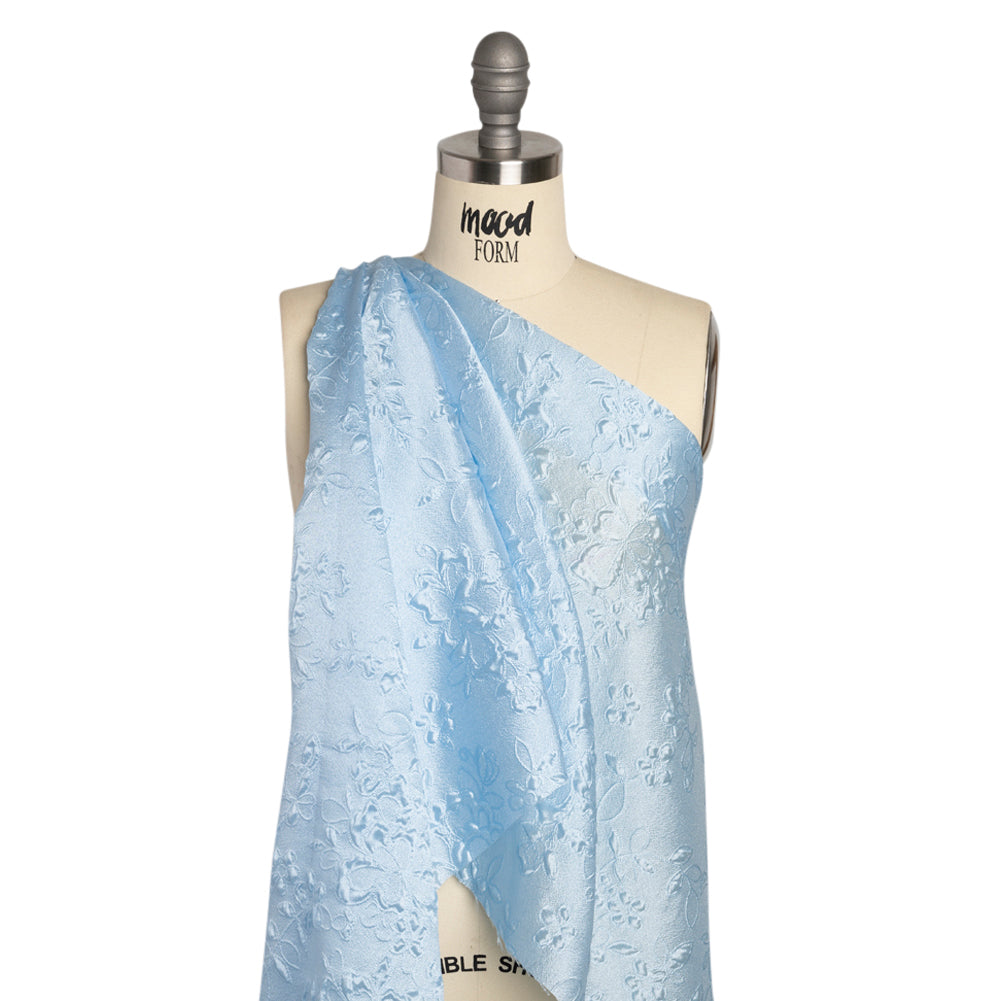 Luminous Light Blue Garden Party Lightweight Luxury Brocade - Detail