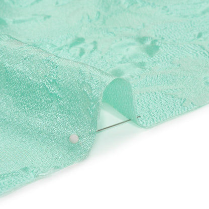 Luminous Seafoam Floral Lightweight Luxury Brocade Folded