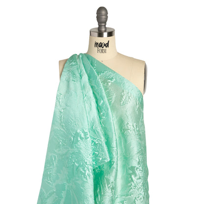 Luminous Seafoam Floral Lightweight Luxury Brocade Detail