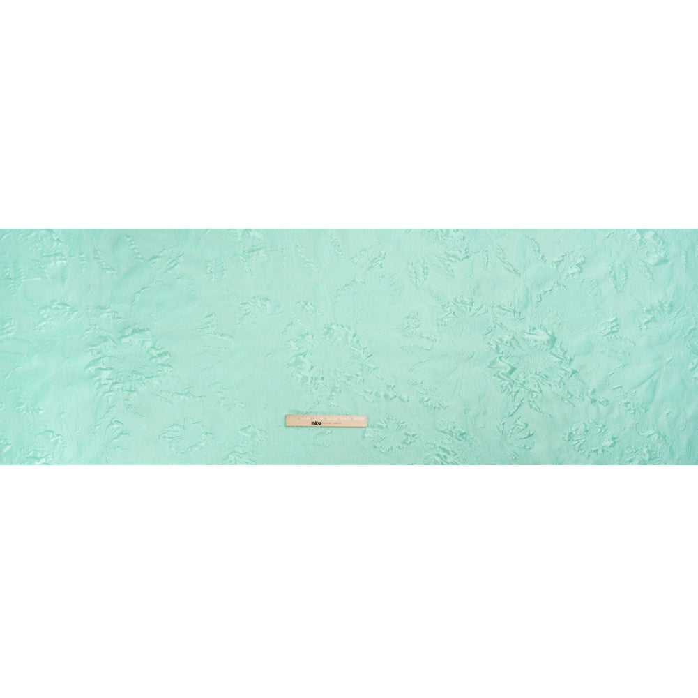 Luminous Seafoam Floral Lightweight Luxury Brocade Drape