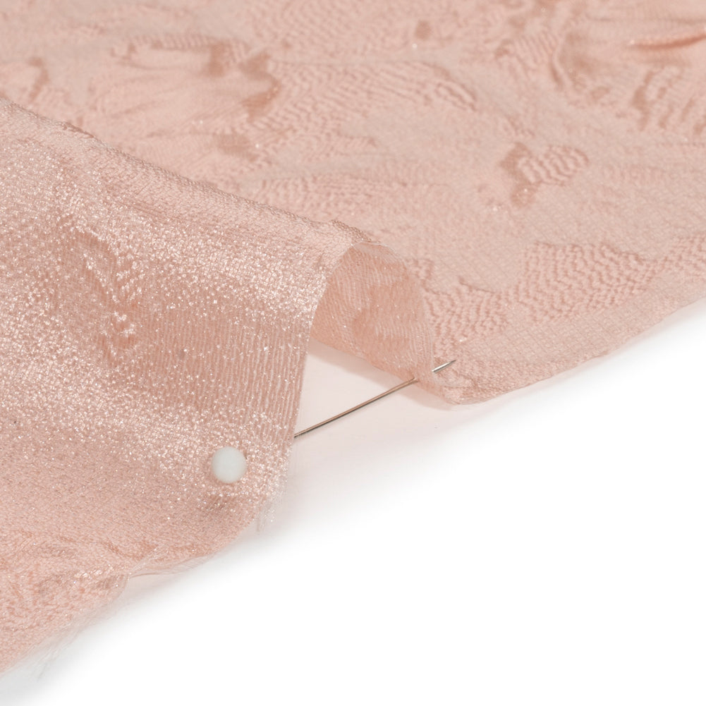 Luminous Dusty Rose Floral Lightweight Luxury Brocade - Folded