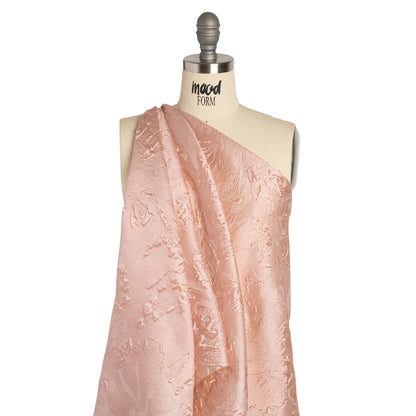 Luminous Dusty Rose Floral Lightweight Luxury Brocade - Detail