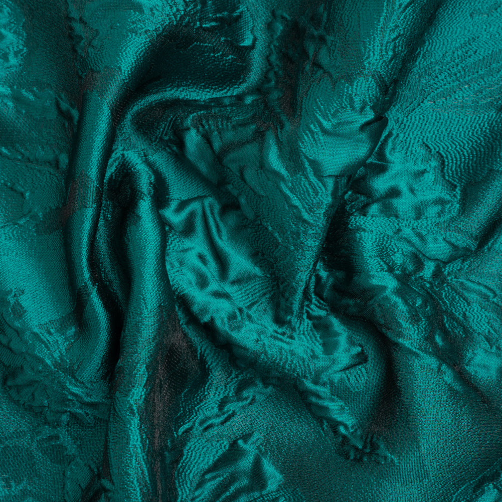 Luminous Teal Floral Lightweight Luxury Brocade