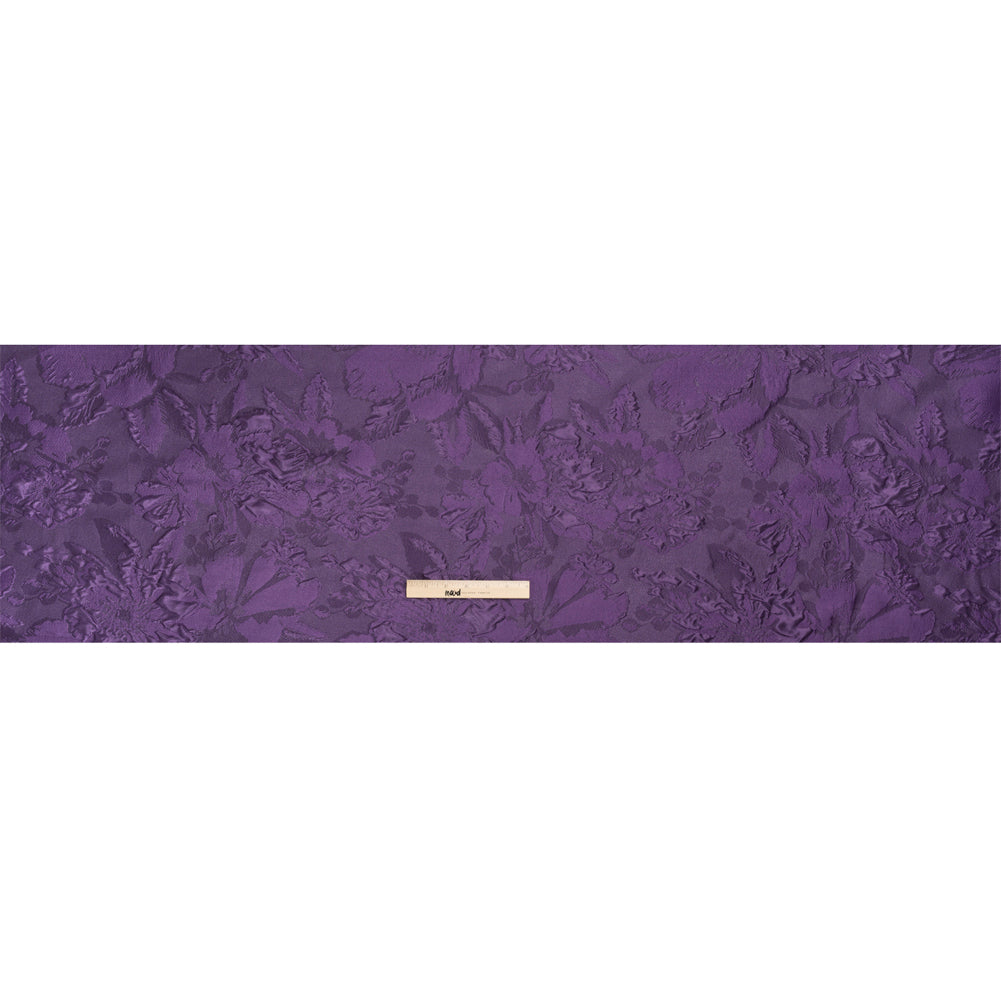 Luminous Purple Floral Lightweight Luxury Brocade Drape