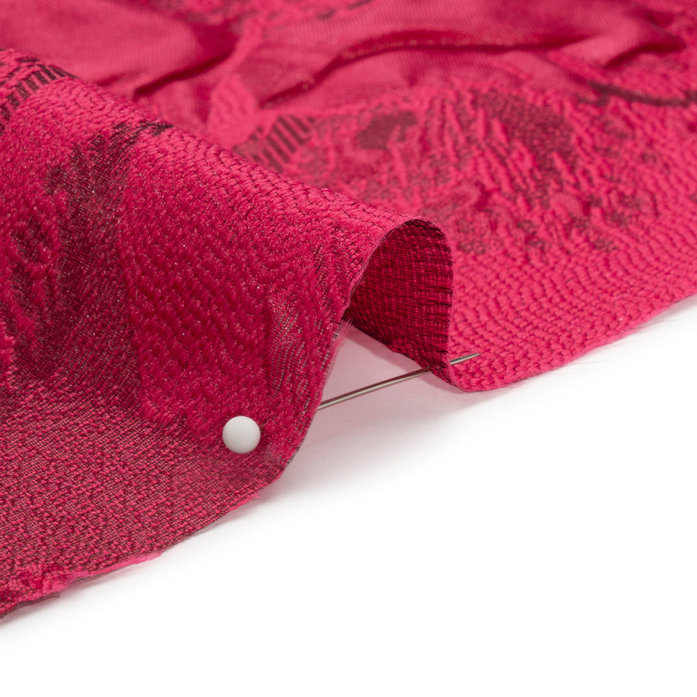 Luminous Fuchsia Floral Lightweight Luxury Brocade Folded