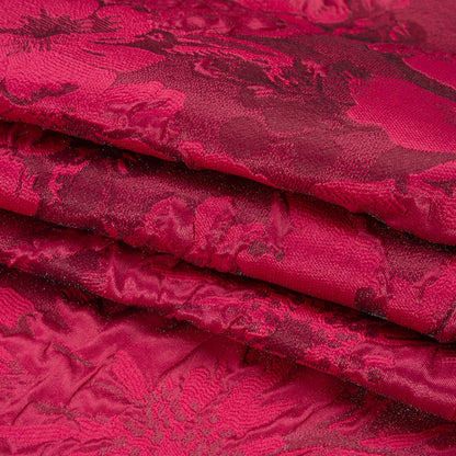 Luminous Fuchsia Floral Lightweight Luxury Brocade Full
