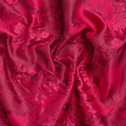 Luminous Fuchsia Floral Lightweight Luxury Brocade