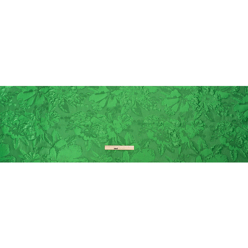 Luminous Green Floral Lightweight Luxury Brocade - Drape