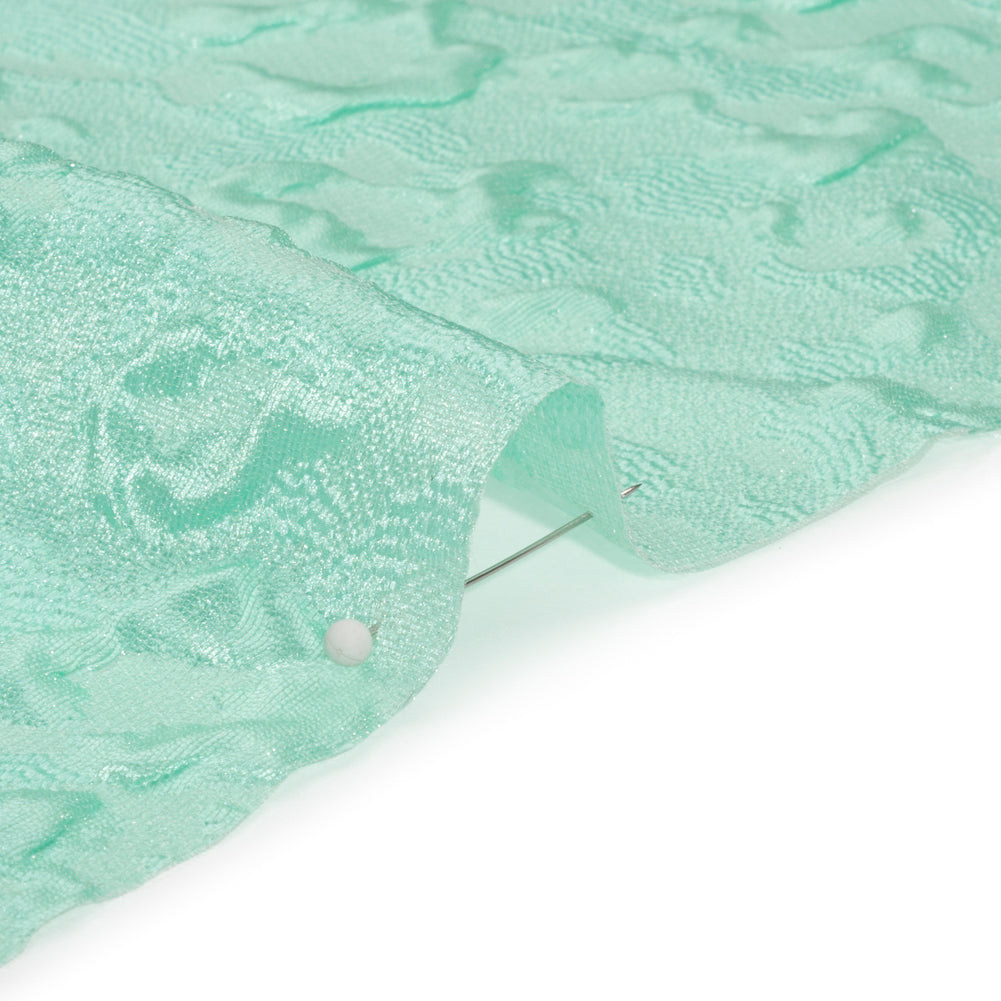 Luminous Seafoam Wild Spots Lightweight Luxury Brocade Folded
