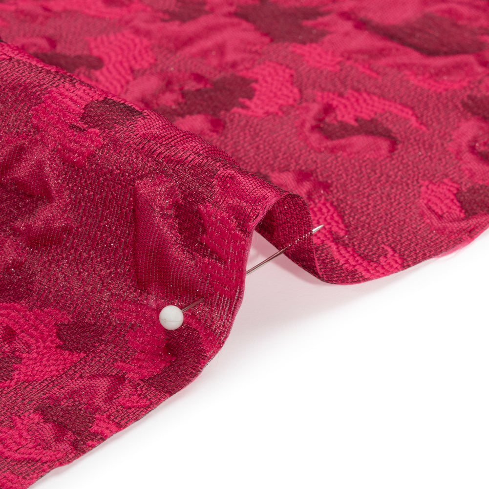 Luminous Fuchsia Wild Spots Lightweight Luxury Brocade - Folded