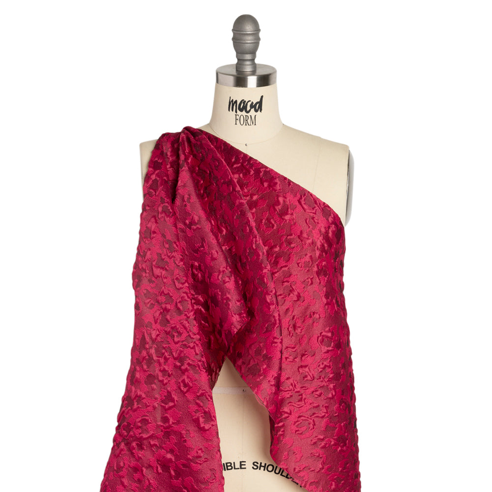 Luminous Fuchsia Wild Spots Lightweight Luxury Brocade - Detail