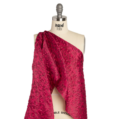 Luminous Fuchsia Wild Spots Lightweight Luxury Brocade - Detail