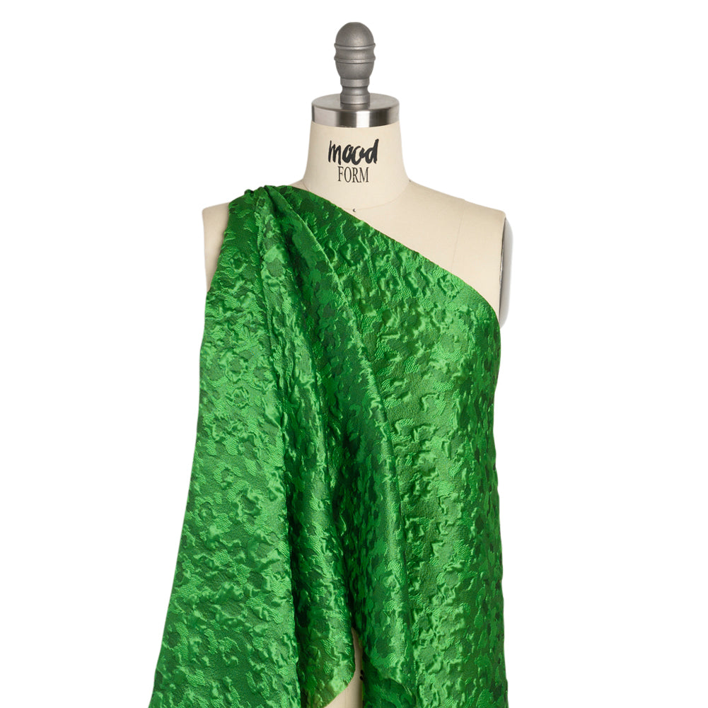 Luminous Green Wild Spots Lightweight Luxury Brocade - Detail