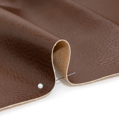 Peanut Pebbled Faux Leather with Woven Backing Detail