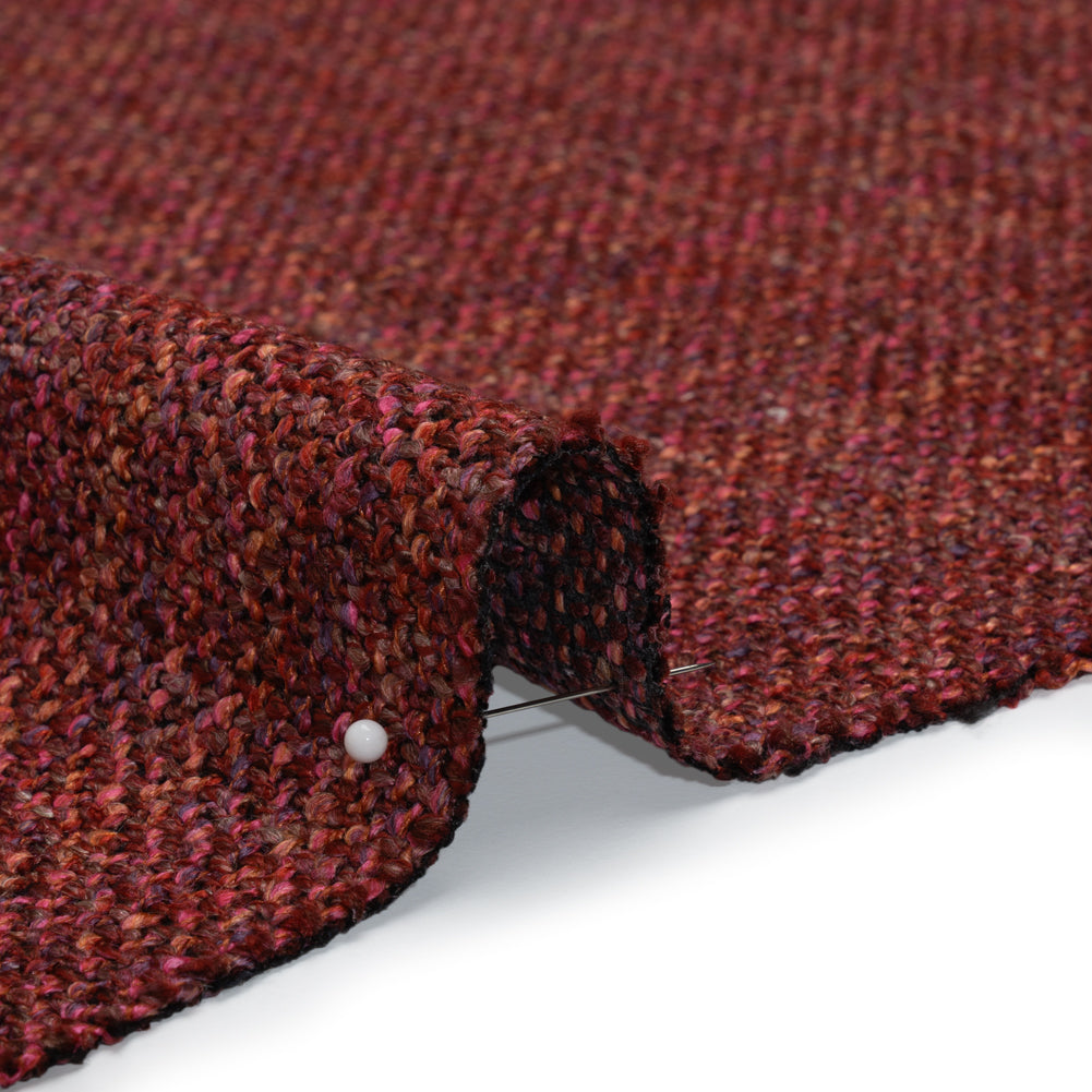 Acetate and Viscose Upholstery Tweed - Lipstick - Detail