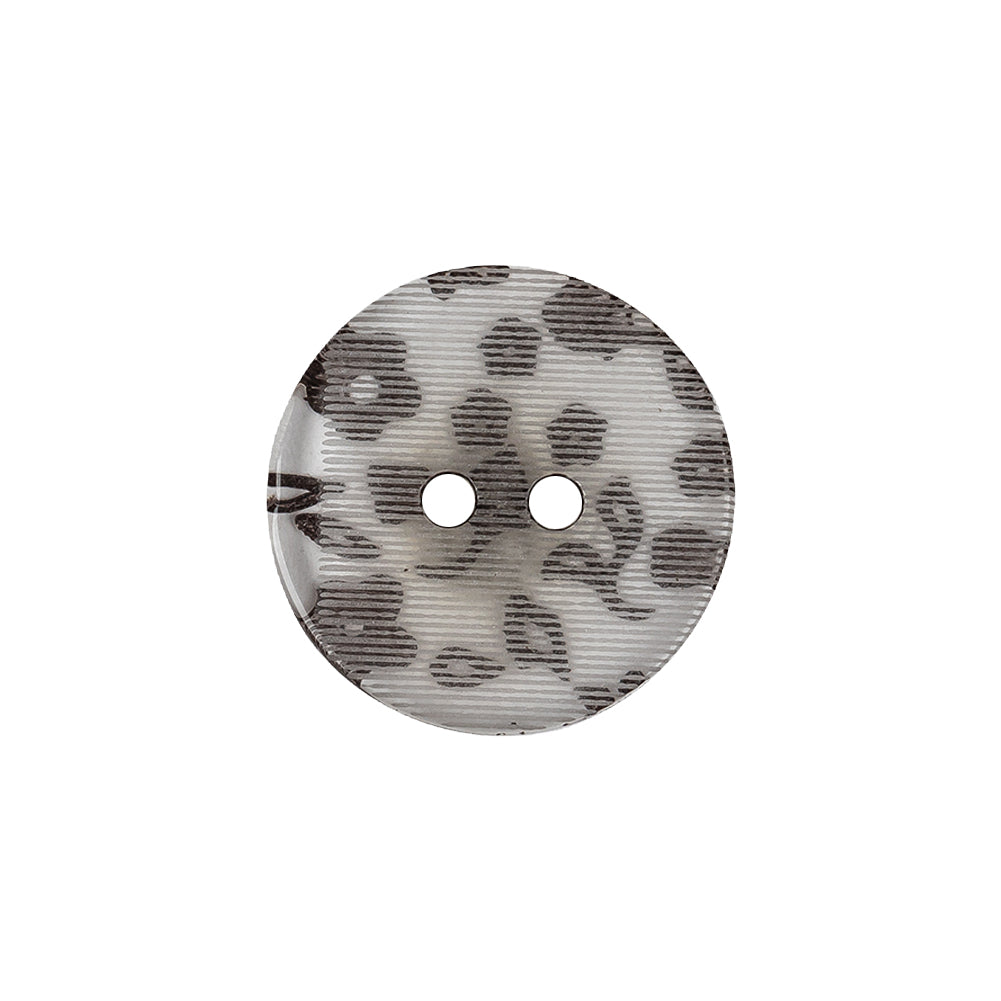 Clear Brown Plastic Button - 32L/20mm - Detail
