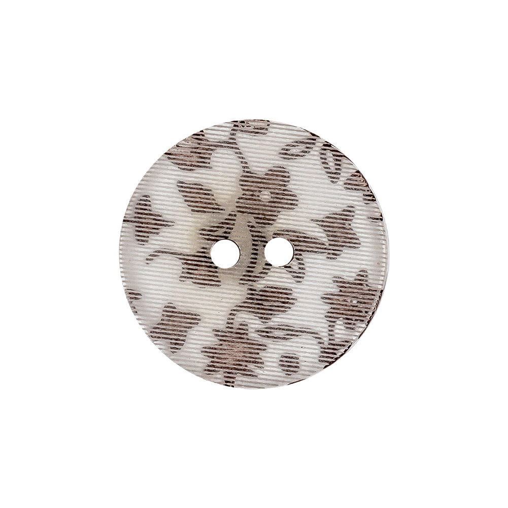 Clear Brown Plastic Button - 36L/23mm - Detail
