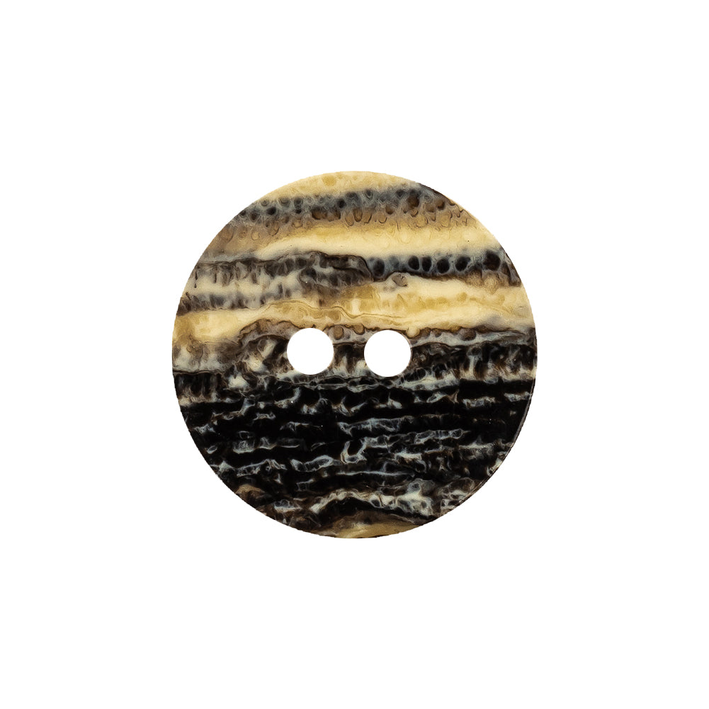 Ivory Brown Plastic Button - 33L/21mm - Detail