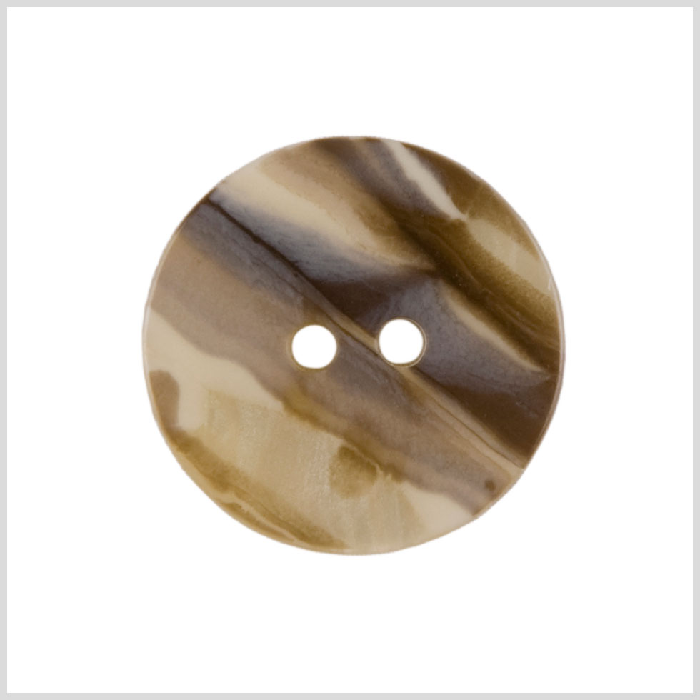 Ivory Brown Plastic Button - 30L/19mm