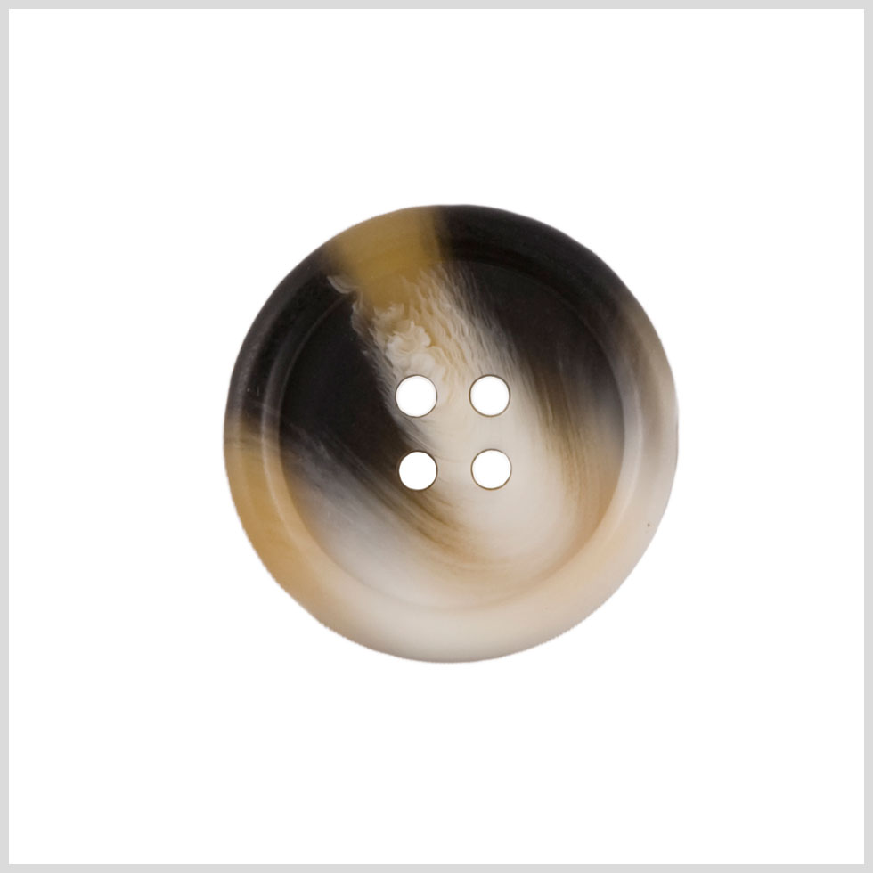 Ivory Brown Plastic Button - 40L/25mm