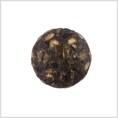 Brown/Gold Plastic Button - 36L/23mm