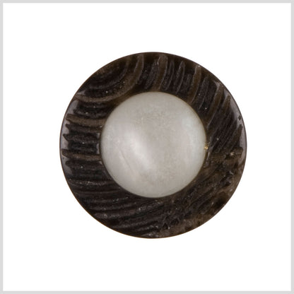 Ivory Brown Plastic Button - 36L/23mm