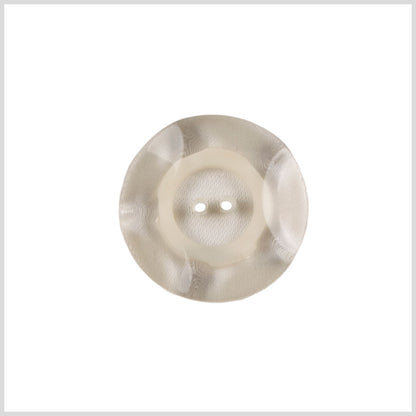 Plastic 2-Hole Button - 32L/20mm - Clear and White Ring