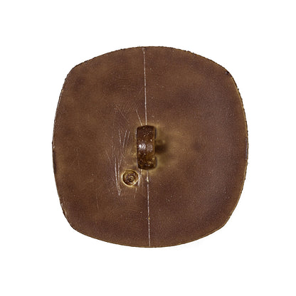 Weathered Honey Brown Leather-Look Shank-Back Molded Plastic Button - 48L/30.5mm - Detail