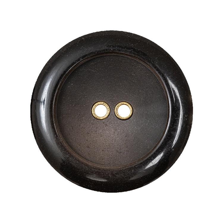 template--25130090922057__main-Brown with Gold Inset Two-Hole Saucer Button - 44L/28mm