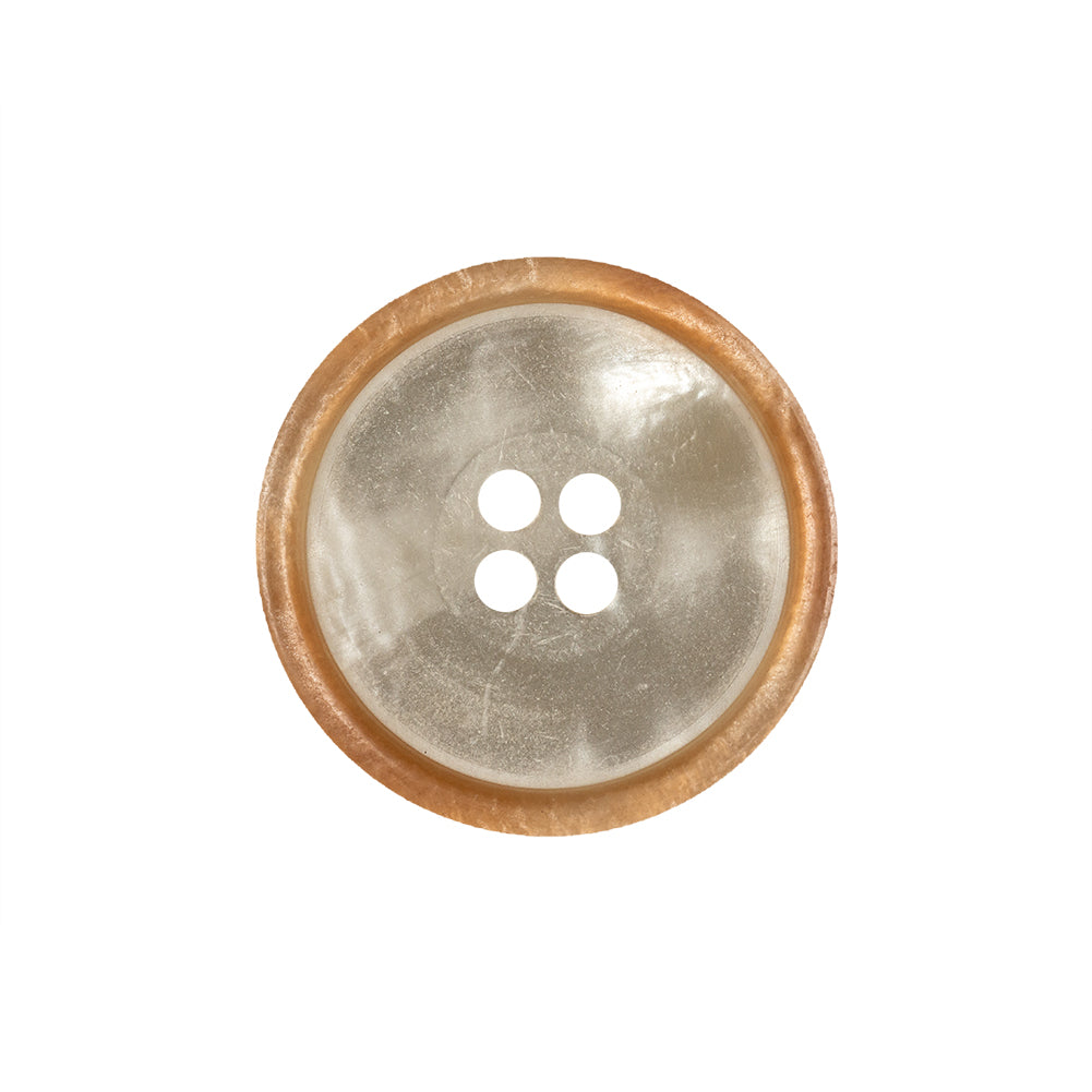 Gilded Pleasure Rimmed Ivory 4-Hole Shell Button - 36L/23mm