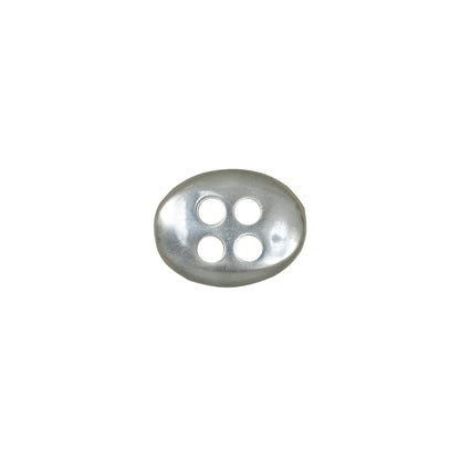 Silver Iridescent 4-Hole Oval-Shaped Plastic Button - 20L/12.5mm - Detail