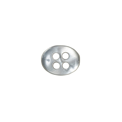 Silver Iridescent 4-Hole Oval-Shaped Plastic Button - 20L/12.5mm