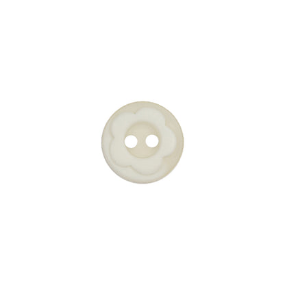 Cloud Dancer Dimensional Floral 2-Hole Semi-Translucent Plastic Button - 18L/11.5mm