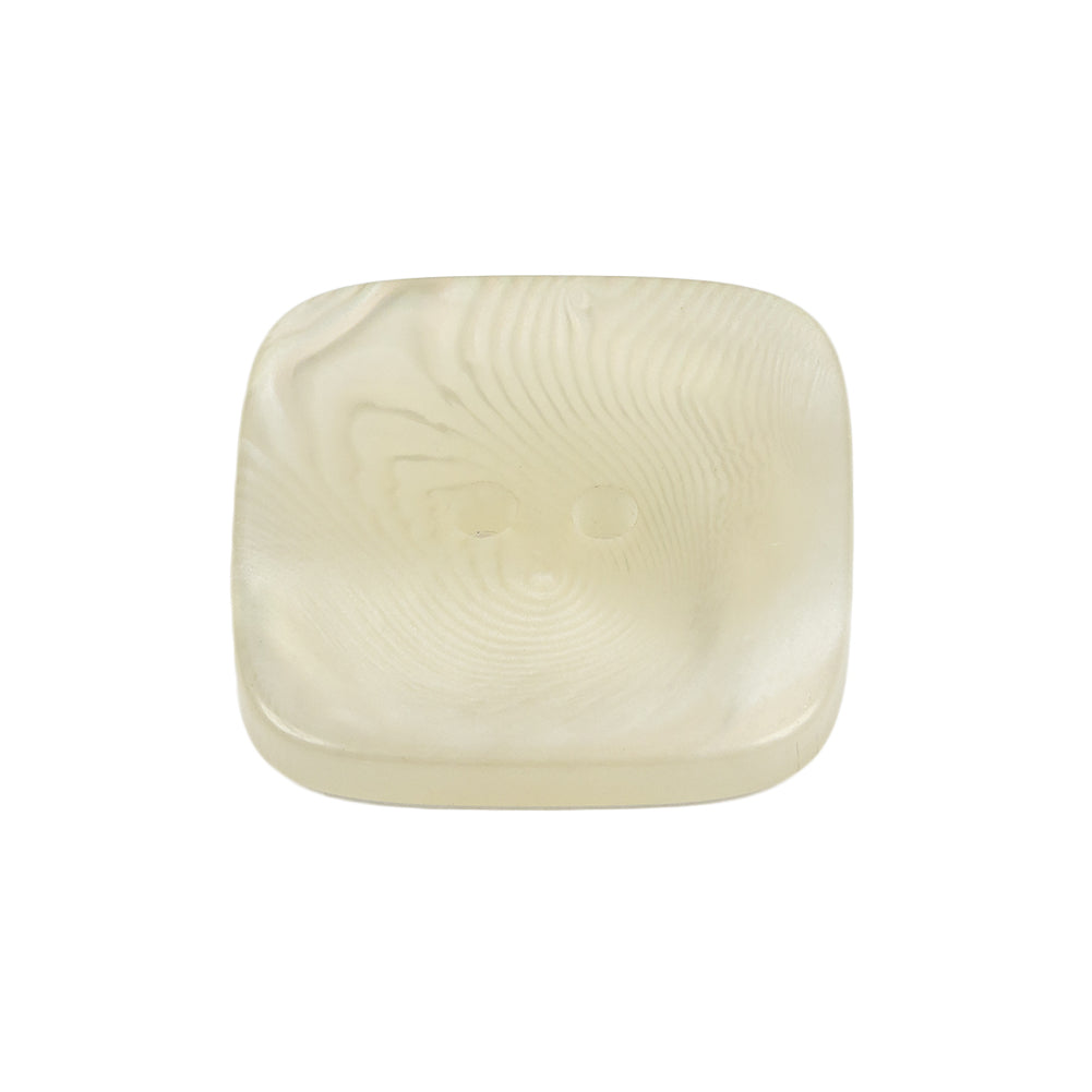 White Plastic Button - 42L/27mm - Folded
