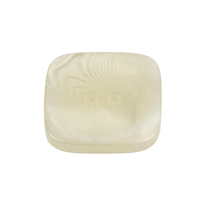 White Plastic Button - 42L/27mm - Folded