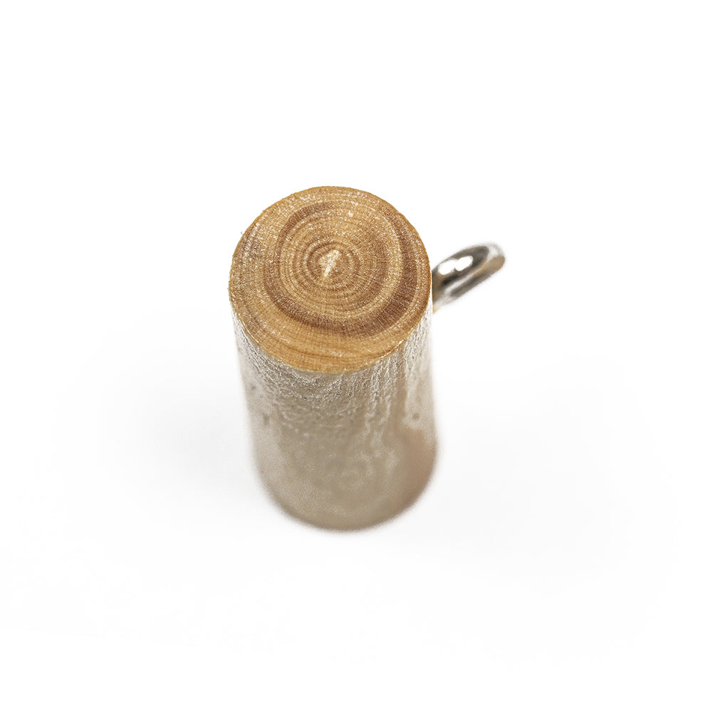Natural Rod-Style Wood Toggle with Silver Metal Shank Back - 33L/21mm - Full