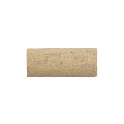 Natural Rod-Style Wood Toggle with Silver Metal Shank Back - 33L/21mm